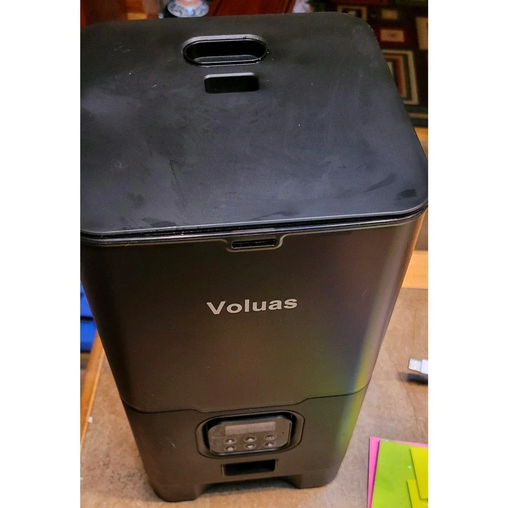 Voluas Automatic Pet Feeder 6.0L Black Dual Bowl Timed Feeding Voice Recorder